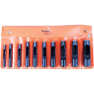 PUNCH SET HOLLOW 6-25mm 10pc IN WALLET GROZ